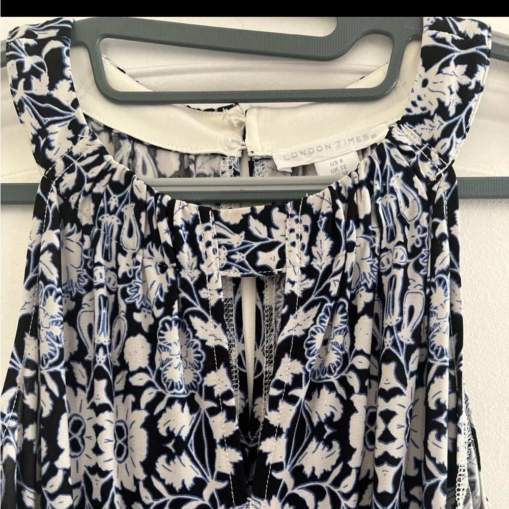 London Times halter maxi dress Blue purple size 8